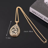 Muslim Allah Pendant Slide Chain Necklace for Women