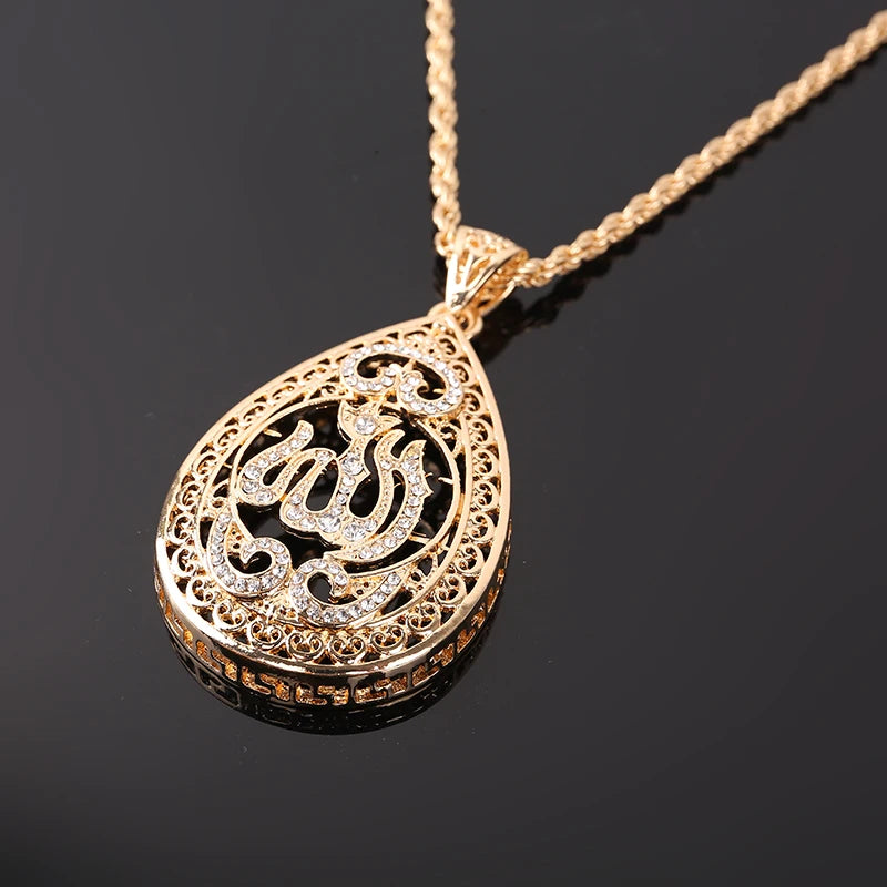 Muslim Allah Pendant Slide Chain Necklace for Women