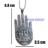 Muslim Allah Hamsa Hand of Fatima Pendant Necklace
