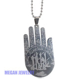 Muslim Allah Hamsa Hand of Fatima Pendant Necklace