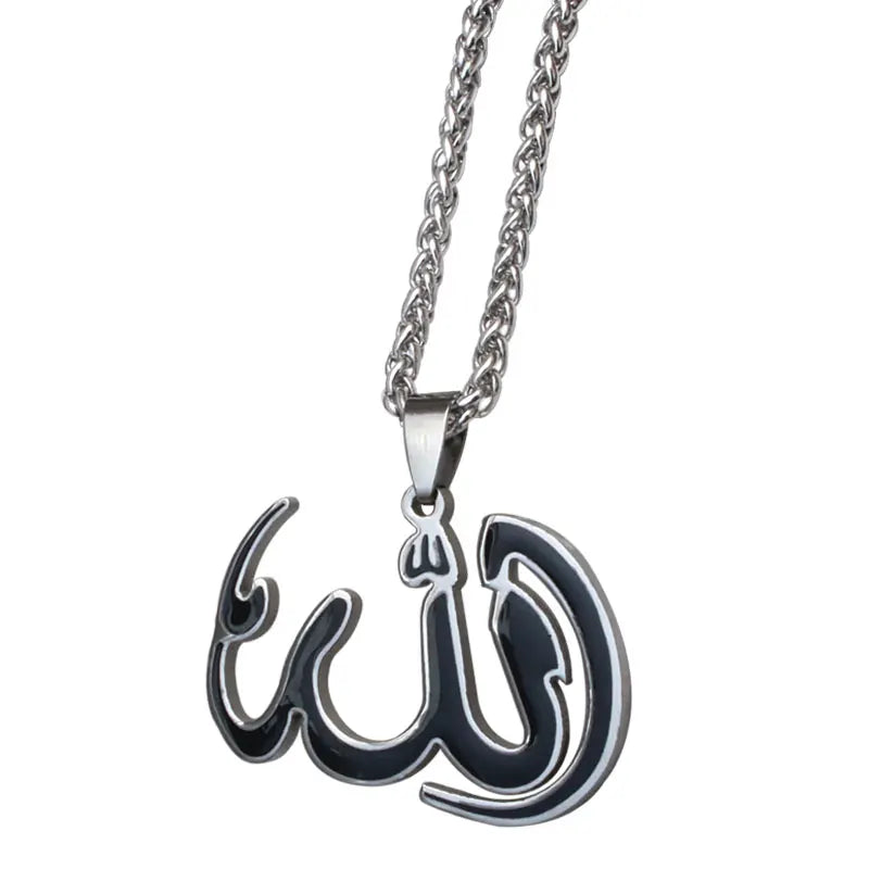 Muslim Allah Pendant Necklace Stainless Steel Charm Islam Jewelry Men Women