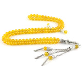 Muslim Bracelet Tashih Yellow Agate Chalcedony Beads Allah Pendant Gift