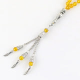 Muslim Bracelet Tashih Yellow Agate Chalcedony Beads Allah Pendant Gift