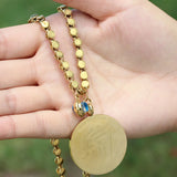 Muslim Demon Eye Coin Allah Pendant Necklace