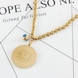 Muslim Demon Eye Coin Allah Pendant Necklace