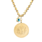Muslim Demon Eye Coin Allah Pendant Necklace
