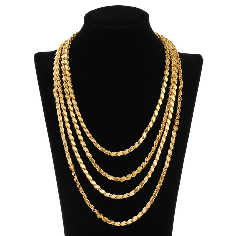 Muslim Islamic 4mm 18K Necklace Non-Fading Neutral Jewelry
