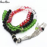 Muslim Islamic 8mm Tasbih Tassel Pendant 99 Prayer Beads Allah Mohammed Rosary