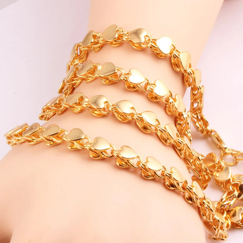 Muslim Islamic Peach Heart Women Charm Necklace Arabian Wedding Party