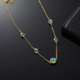 Eye Crystal Charm Necklace Turkey Eye Necklace Plated Never Fade