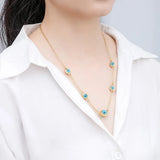 Eye Crystal Charm Necklace Turkey Eye Necklace Plated Never Fade