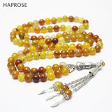 Muslim Agate Necklace Tea Dragon Pattern Beads 99 Islamic Tasbih