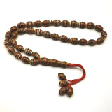 Muslim Natural Shell Tasbih Yellow and Green Misbaha Hand-drawn Pattern Bracelet
