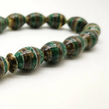 Muslim Natural Shell Tasbih Yellow and Green Misbaha Hand-drawn Pattern Bracelet
