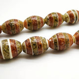 Muslim Natural Shell Tasbih Yellow and Green Misbaha Hand-drawn Pattern Bracelet