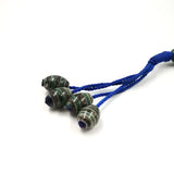 Muslim Natural Shell Tasbih Yellow and Green Misbaha Hand-drawn Pattern Bracelet