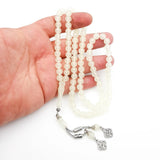 Muslim Prayer Beads 99 Cat's Eye Rosary Non-Dark Metal Tassels