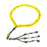 Muslim Rosary 33 Beads Agate Rose Quartz Crystal Malachite Tassel Tasbih