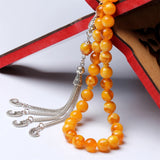 Muslim Rosary Ambers 10mm Tasbih Ramadan Silver metal tassel Man's