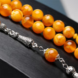 Muslim Rosary Ambers 10mm Tasbih Ramadan Silver tassel Man's Misbaha