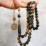 Muslim Rosary Glow Dark Brown Resin Beads Man's Misbaha Prayer Beads