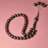 Muslim 8mm Pyrite Red Agate Rosary Beads