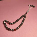 Muslim 8mm Pyrite Red Agate Rosary Beads