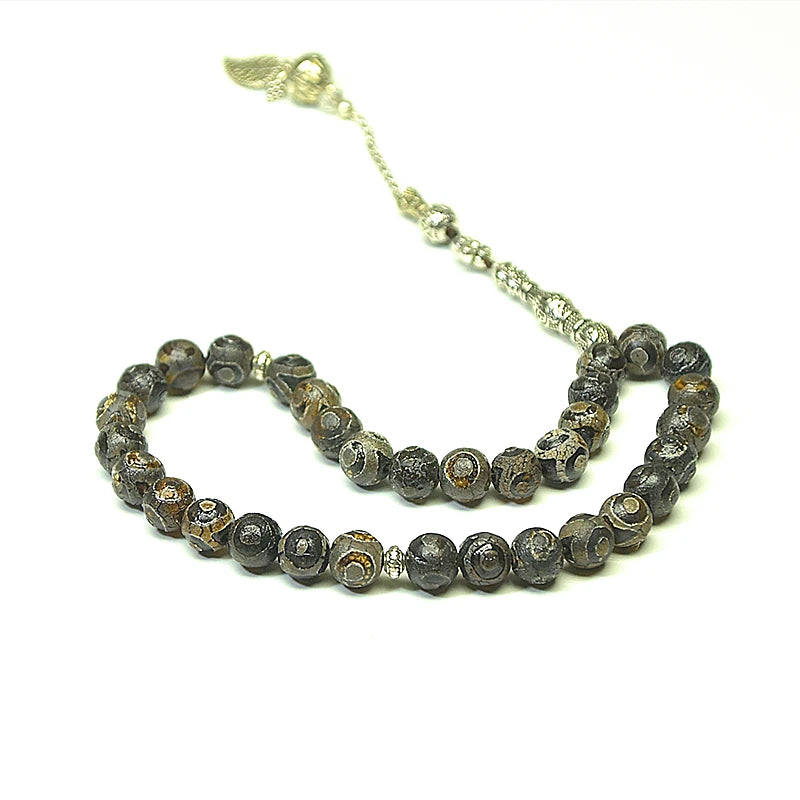 Muslim Taisibiha 33 Agate Beads 10mm Taupe Dragon Agate Beads