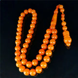 Muslim Prayer Tesbih Orange Resin Amber Misbaha Beaded Arabic Jewelry