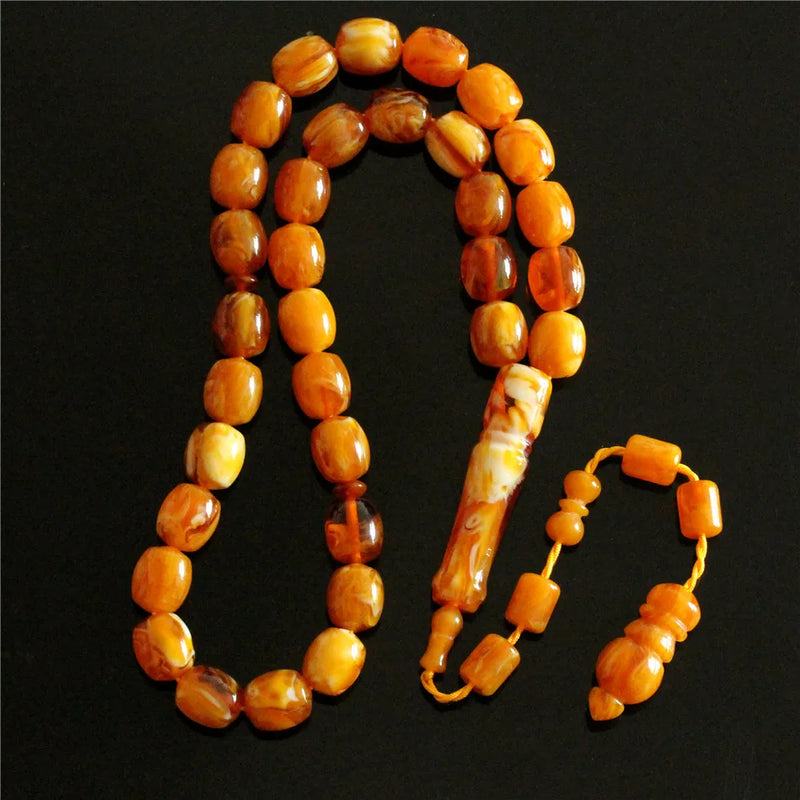 Muslim Tespih Tasbeeh Rosary subha Resin Amber 10*12mm 33pcs