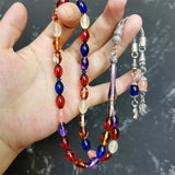Muslim Tasbih 7*11mm 33 Beads Colorful Resin Islamic Eid Misbaha Prayer Beads