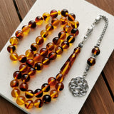 Muslim Resin Amber Tasbih Prayer Beads 10mm 51 Beads Misbaha Islamic Rosary