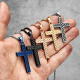 Multicolor Religon Cross Stainless Steel Men Women Necklaces Pendants Chain