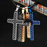 Multicolor Religon Cross Stainless Steel Men Women Necklaces Pendants Chain