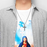 Multicolor Religon Cross Stainless Steel Men Women Necklaces Pendants Chain