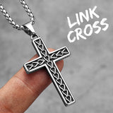 Multicolor Religon Cross Stainless Steel Men Women Necklaces Pendants Chain