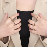 Multicolor Zircon Rings for Women Girl Silver Stainless Steel Ring