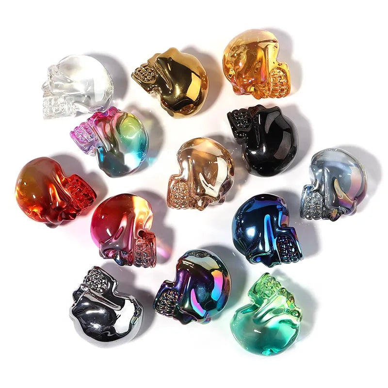 Multicolor Skull Lampwork Ornaments DIY Beads Craft Jewelry Making Accessory