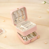 Portable Leather Jewelry Box Display Storage Organizer