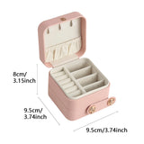Portable Leather Jewelry Box Display Storage Organizer