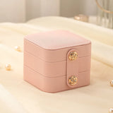 Portable Leather Jewelry Box Display Storage Organizer