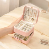 Portable Leather Jewelry Box Display Storage Organizer