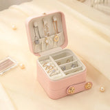 Portable Leather Jewelry Box Display Storage Organizer