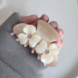 Muweordy Diamond Flower Hair Clip Acetate Claw Clip Sweet Crab Hair Clips