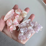 Muweordy Diamond Flower Hair Clip Acetate Claw Clip Sweet Crab Hair Clips