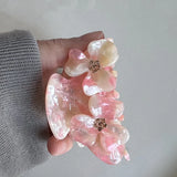Muweordy Diamond Flower Hair Clip Acetate Claw Clip Sweet Crab Hair Clips