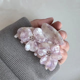 Muweordy Diamond Flower Hair Clip Acetate Claw Clip Sweet Crab Hair Clips