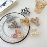Muweordy Flower Hair Claws Acetate Hair Claw Clip Rhinestone Hair Clips