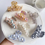 Muweordy Flower Hair Claws Acetate Hair Claw Clip Rhinestone Hair Clips