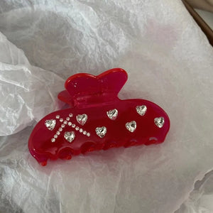 Muweordy Claw Clips Pink Love Shape Hair Claw Korea Hair Accessories
